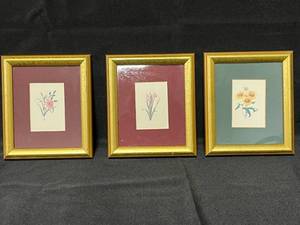 lot 214 image: Set of 3 Small Floral Frames