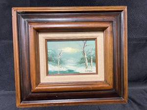 lot 215 image: Small Oil on Canvas Framed Original Landscape Painting by C. Emery