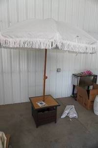lot 28 image: Outsunny Brand Patio Umbrella With Table