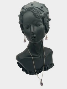 lot 24 image: Vintage 16 Sterling Silver (925) & Amethyst Pendant with Matching Earrings (8 grams)