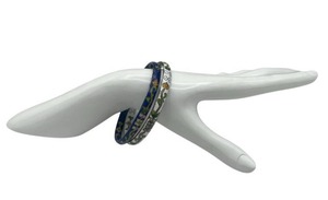 lot 25 image: Pair of Vintage Cloisonne Bangle Bracelets (Inside width approximately 2.5)
