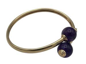 lot 32 image: Peter Brams Designs 14K Gold Open Bangle Bracelet (Stamped PBD 14K) (10 grams)