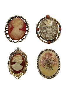 lot 63 image: Delightful Vintage Cameo Brooch Lot