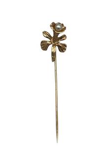 lot 74 image: Victorian 14K Gold & Pearl Stick Pin (1.5 grams)