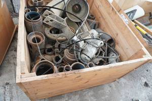 lot 13 image: 2 Large Totes With Dozer Undercarriage Parts and Tooling