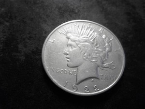 lot 31 image: 1922 D Peace Silver Dollar