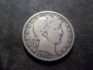 lot 63 image: 1913 S Barber Half Dollar