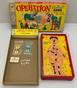 lot 9 image: 1965 Milton Bradley Operation Game In Original Box (Some Pieces Missing)