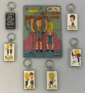 lot 14 image: Vintage Beavis And Butt-Head Collectible Key Chains 1 New In Pack