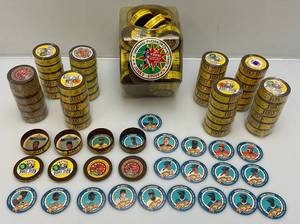 lot 33 image: Vintage Large Group Of King B Jerky Stuff Shredded Jerky With Baseball Player Inserts