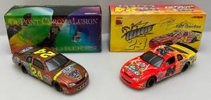 lot 46 image: Two Vintage 124 Scale NASCAR Die Cast Jeff Gordon Cars 1 Dupont Chromalusion 1 & 1 Charger 24 (NIB)