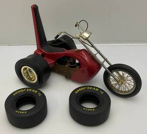 lot 74 image: RARE 1970s Cox Sportster Trike Sparkle Red With New Set Of Tires (Needs Cleaning)