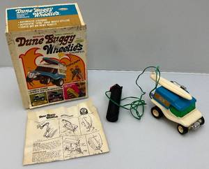 lot 104 image: 1971 REMCO Dune Buggy Wheelies Camper In Original Box (Untested) Battery Box Good