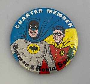 lot 118 image: 1966 Batman And Robin Society Charter Member Button 3 12