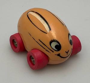 lot 162 image: HARD TO FIND 1970s TONKA TOTES Gigglers Buggy Egg Shaped Bunny Figure Car (Great Condition)