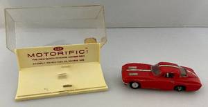 lot 196 image: 1960s MOTORIFIC Battery Operated  1964 Corvette In Origianl Box (Missing Back Drivers Side Tire)