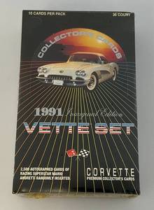 lot 206 image: 1991 Inaugural Edition Vette Set Trading Cards (Factory Sealed)