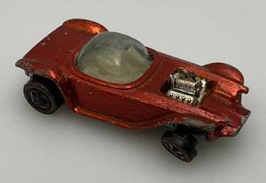 lot 234 image: 1968 Hot Wheels Redline  Beatnik Bandit Transparent Red White Interior Good Condition (Tires Need Straightening)