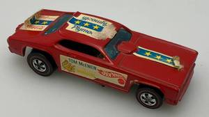 lot 248 image: 1969 Hot Wheels Redline Mongoose Funny Car Red  With Black Interior Fair Condition