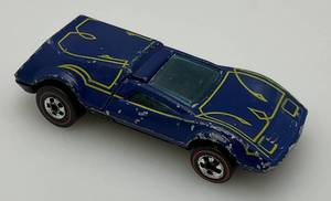 lot 254 image: 1969 Hot Wheels Redline Buzz-Off Bllue With Yellow Pin Stripe With Black Interior Fair Condition