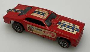 lot 257 image: 1969 Hot Wheels Redline Mongoose Funny Car Red  With Black Interior Fair Condition