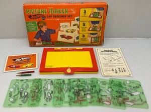 lot 275 image: 1969 Hot Wheels Picture Maker Car Designer Set In Original Box (Missing Pen & Two Pencils)