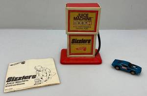 lot 288 image: RARE 19692006 Hot Wheels Sizzler (CUDA) Metal Flake Blue Mint Condition & Sizzlers Juice Machine