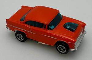 lot 294 image: Vintage Aurora AFX Slot Car 55 Chevy Bel Air Orange & Blue (Mint)