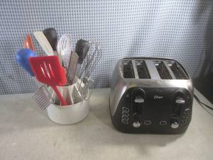 lot 36 image: (EW5) 4-Slice Toaster and Assorted ...