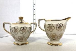lot 8 image: Vintage Kingwood China Cream and Sugar
