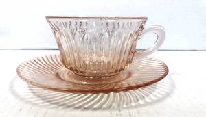 lot 10 image: Vintage Jeanette Marigold Pink Cup and Saucer