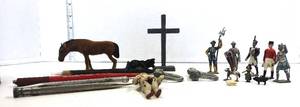 lot 16 image: Lot of Misc. Miniatures Metal Soldiers Metal Animals Bunny Napkin Rings