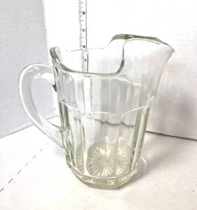 lot 68 image: Vintage Heavy Glass Pitcher