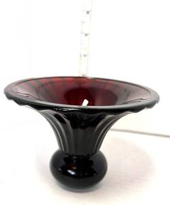 lot 58 image: 1930s Ruby Glass Flared Vase 3.5 X 4.5