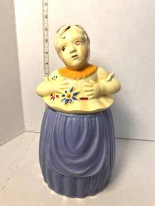 lot 56 image: 1940s Pottery Guild of America Girl Cookie Jar