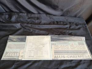 lot 24 image: Allis Chalmers B-112 Sticker Set