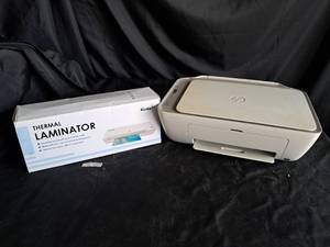 lot 70 image: HP Printer Model 2722 (No Power Cord) & Koala Thermal Laminator