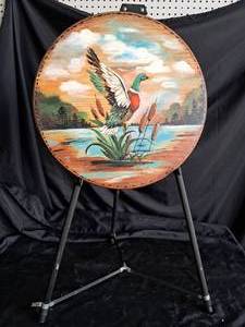 lot 71 image: Duck Painting & Stand