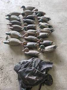 lot 86 image: Duck Decoys with Carry Bag -- Good Shape