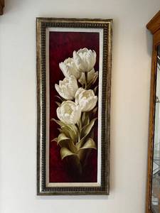 lot 81 image: Framed Floral Artwork by Levashov - Magnificent Tulips