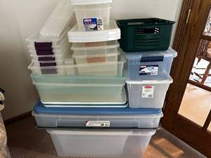lot 121 image: Collection of Various Storage Containers and Bins