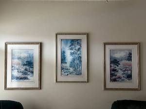 lot 132 image: Set of 3 Framed Signed Lithographs by Artist R. Oman