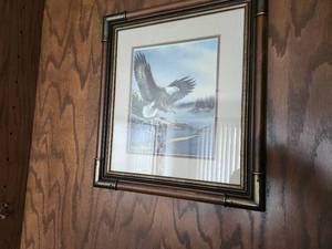 lot 153 image: Limited Edition Framed Eagle Artwork by Bruce Miller