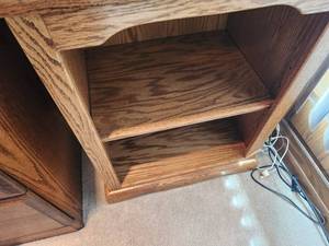 lot 166 image: Oak Finish Open Shelving Unit