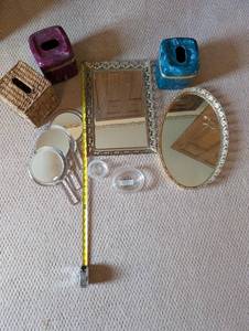 lot 94 image: Ornate Mirrors & Tissue Box Set