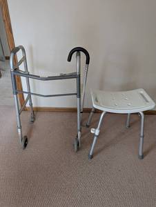 lot 116 image: Guardian Walker & Shower Chair & Cane