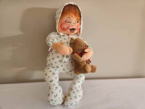 lot 24 image: Annalee Collectible Baby Doll and Bear