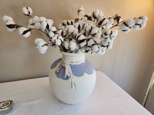lot 151A image: Rustic Cotton Vase Arrangement