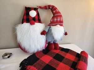 lot 155 image: Holiday Gnome and Blanket Set