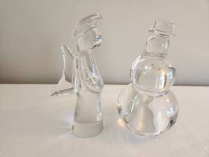 lot 212 image: Crystal Angel & Snowman Figurines